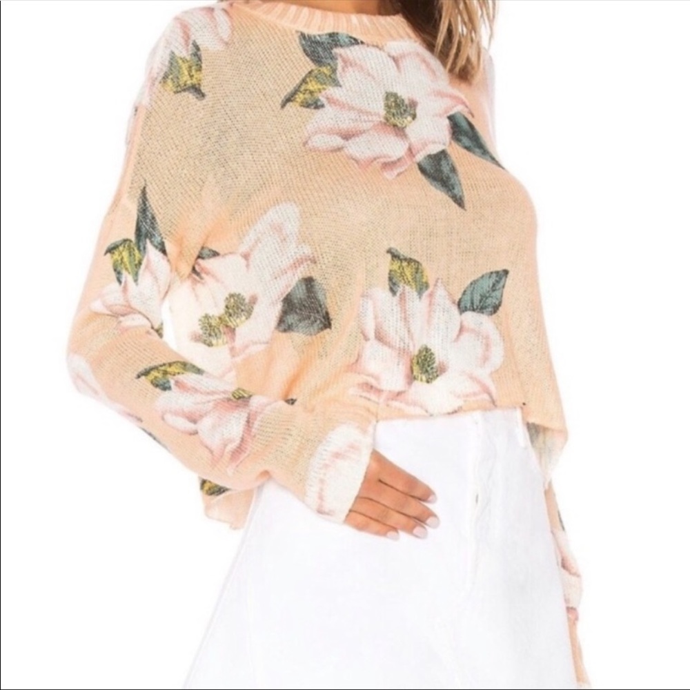 Show Me Your Mumu cropped varsity sweater in Sweet Magnolia Knit- NWT